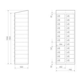 Wertfach-Schrank Einzelstück, 24 Fächer,G25122-2-D0001-L2 2