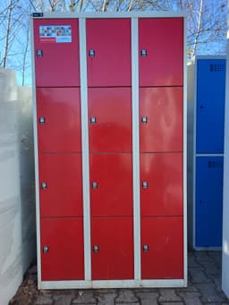 Schließfach-Schrank, Stahl Spind, 12 Fächer, G643-0-R3003-L1 1