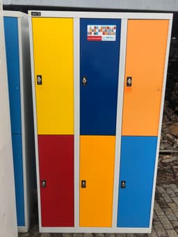 Schließfach-Schrank, 6 Fächer, G923-0-Dbunt-L1 mit Schließsystem 1