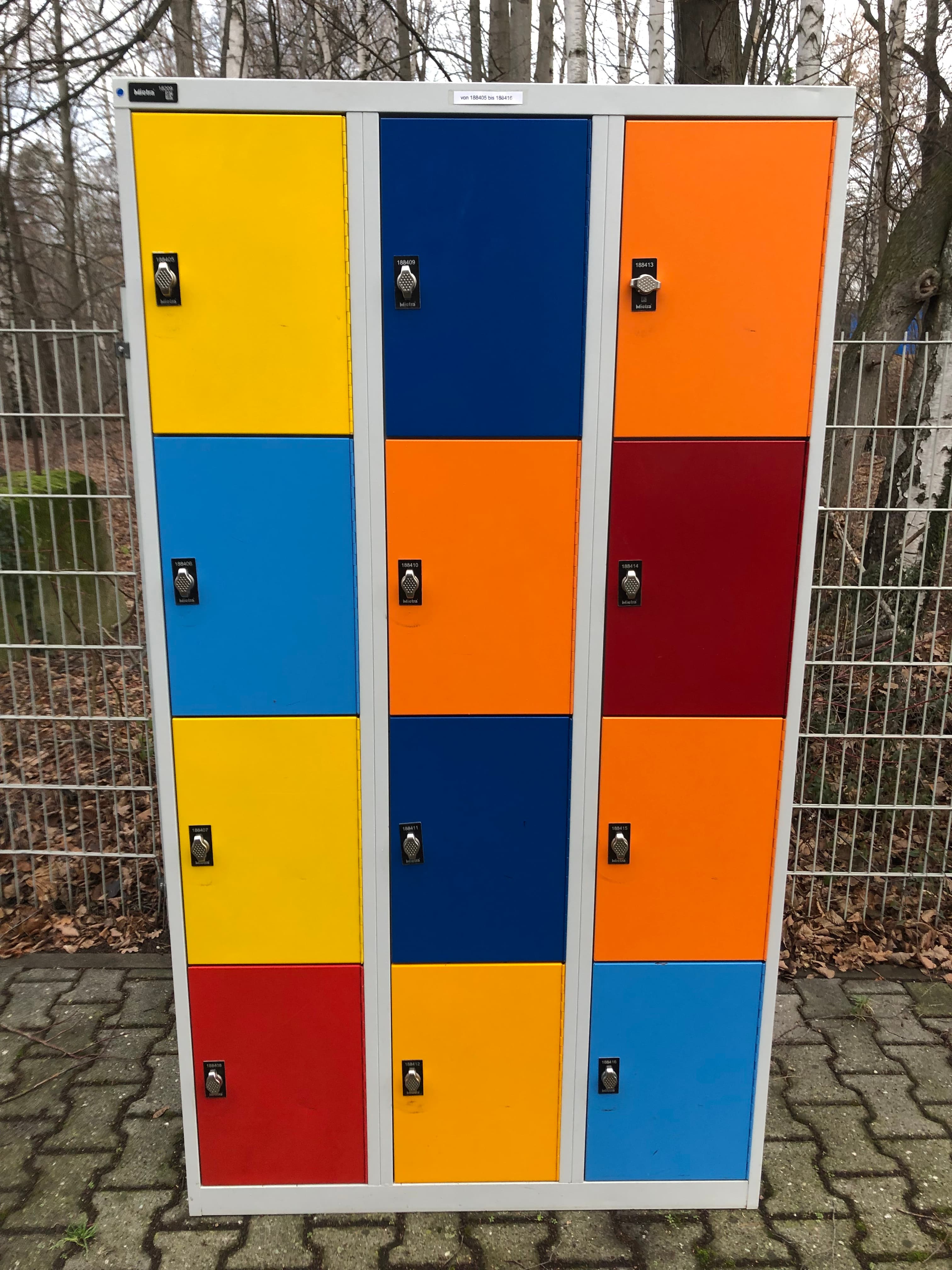 Schließfach-Schrank,12 Fächer,G643-0-D0002-L1 Schließsystem mgl.