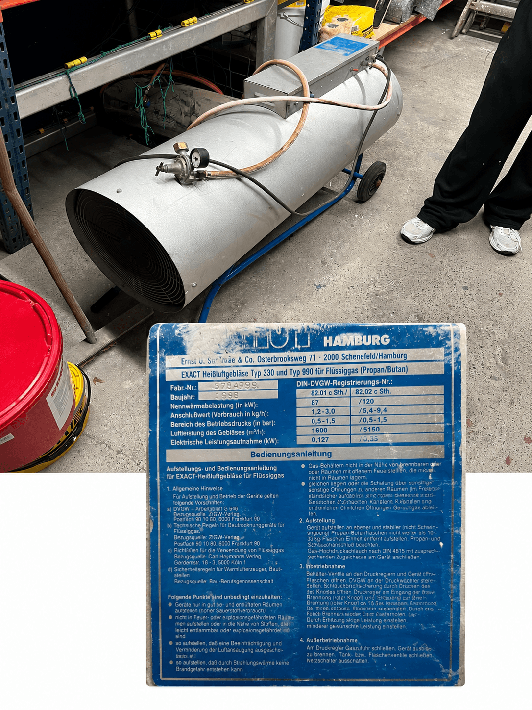Gas Heizgebläse EXACT Typ 990 – 120 kW voll funktionsfähig