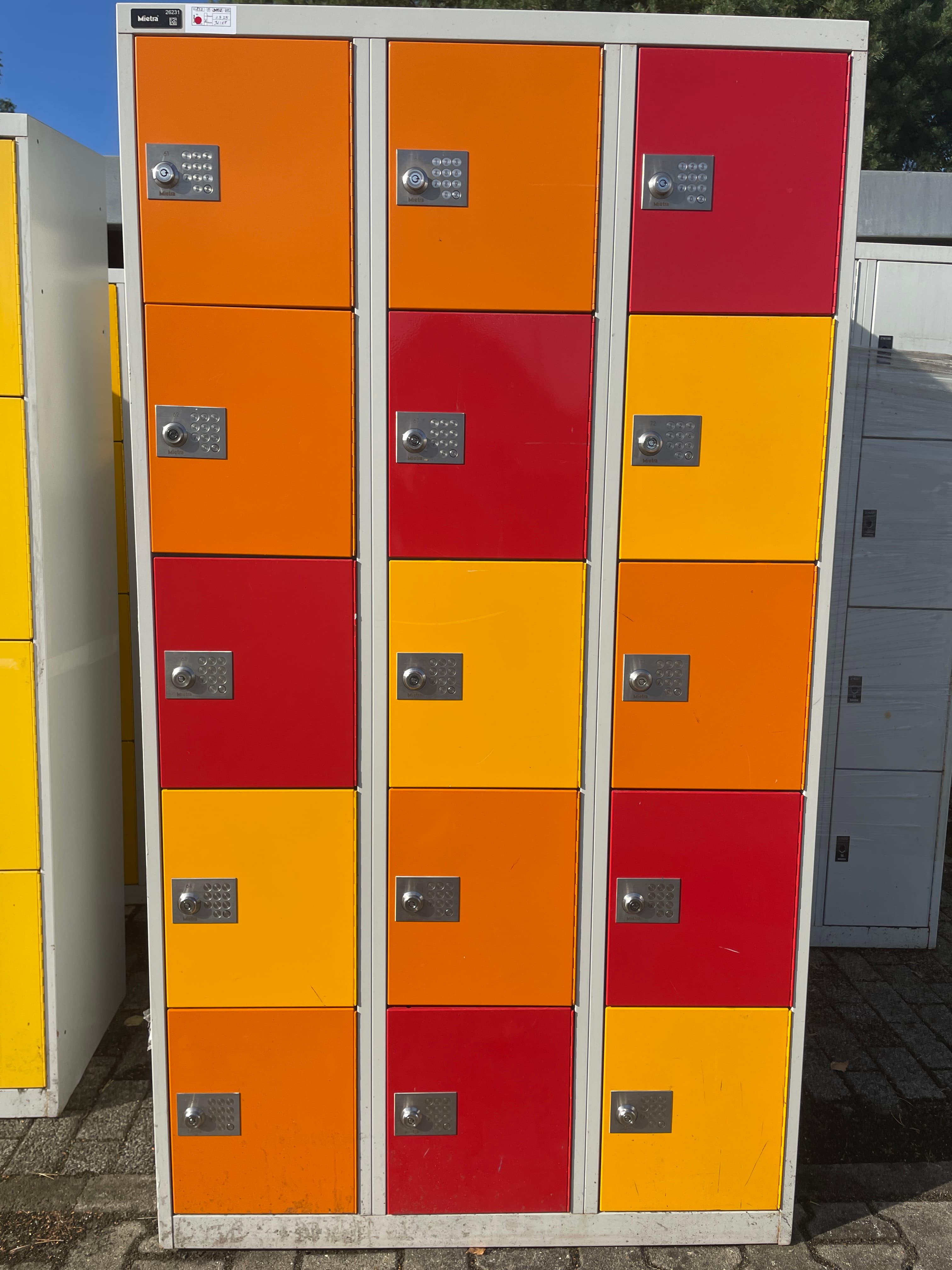 Schließfach-Schrank,15 Fächer,G853-0-D0003-V1L Schließsystem mgl.